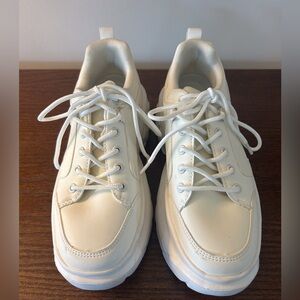 Chunky White Platform Sneakers